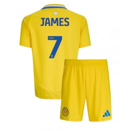 Leeds United Daniel James #7 Uit tenue Kids 2024-25 Korte Mouw (+ Korte broeken)